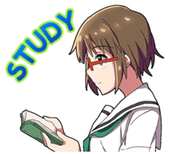 Tsundere and glasses-wearing girls sticker #164799