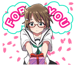 Tsundere and glasses-wearing girls sticker #164815