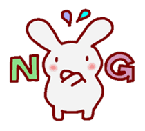 White bunnies "Mo-chi-u-sa" sticker #220544