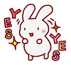 White bunnies "Mo-chi-u-sa" sticker #220560