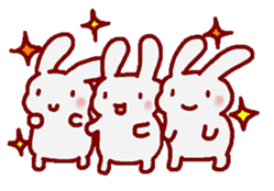 White bunnies "Mo-chi-u-sa" sticker #220575