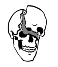 Simple skeleton stamp sticker #221668