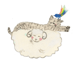 Catstamps-Shall we go with feeling cats? sticker #222948