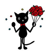 Black cat&Girl sticker #224772