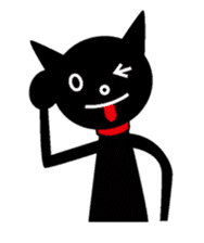 Black cat&Girl sticker #224775