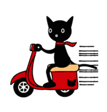 Black cat&Girl sticker #224776
