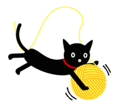 Black cat&Girl sticker #224781