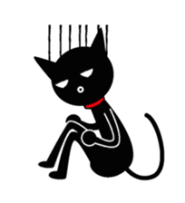 Black cat&Girl sticker #224784