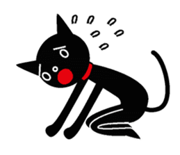 Black cat&Girl sticker #224786