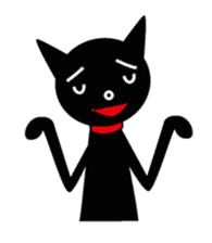 Black cat&Girl sticker #224787