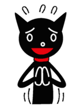 Black cat&Girl sticker #224788