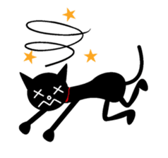 Black cat&Girl sticker #224795