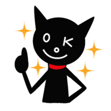 Black cat&Girl sticker #224797