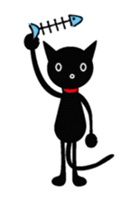 Black cat&Girl sticker #224800