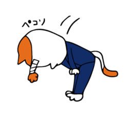 SAMURAI CAT.  office worker sticker #226124