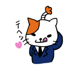 SAMURAI CAT.  office worker sticker #226130
