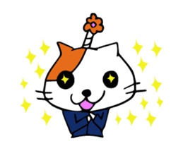 SAMURAI CAT.  office worker sticker #226149