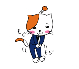 SAMURAI CAT.  office worker sticker #226155