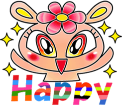 Everyday funny cute rabbit happy sticker #227361