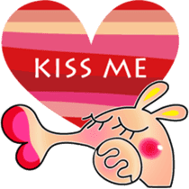 Everyday funny cute rabbit happy sticker #227377