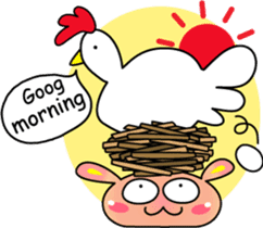 Everyday funny cute rabbit happy sticker #227394