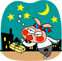 Everyday funny cute rabbit happy sticker #227398