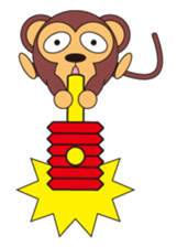 circle face 5 monkey sticker #227622