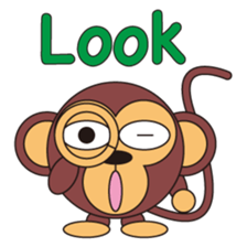 circle face 5 monkey sticker #227626