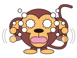 circle face 5 monkey sticker #227632