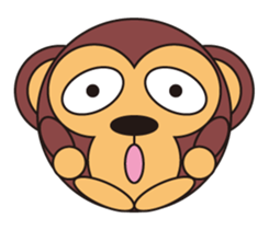 circle face 5 monkey sticker #227636