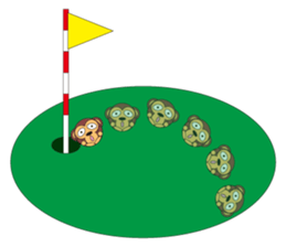 circle face 5 monkey sticker #227639