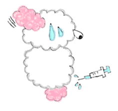 The dog of a pink ear. sticker #228147