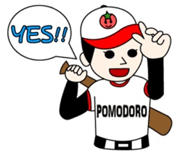Pesticide-free tomatoes baseball team sticker #228485