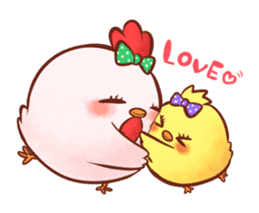 Kokekko & Piyokko -Cute animal stamp sticker #228717
