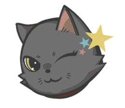 Black cat YORU sticker #228725