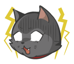Black cat YORU sticker #228728