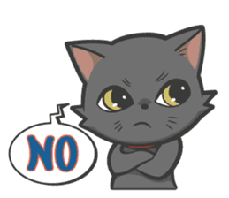 Black cat YORU sticker #228730