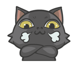 Black cat YORU sticker #228736