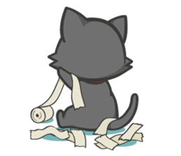 Black cat YORU sticker #228749
