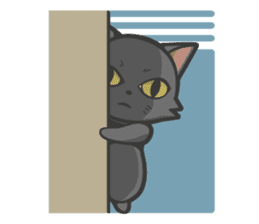 Black cat YORU sticker #228752