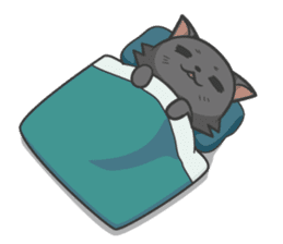 Black cat YORU sticker #228754
