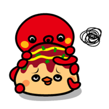 octopus ball sparrow sticker #234797