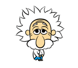 Dr.Einstein is struggling in his lab sticker #244658
