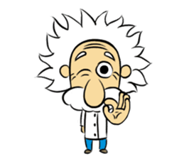 Dr.Einstein is struggling in his lab sticker #244659