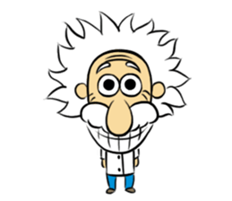 Dr.Einstein is struggling in his lab sticker #244660