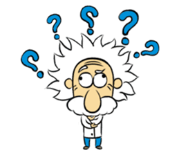 Dr.Einstein is struggling in his lab sticker #244662