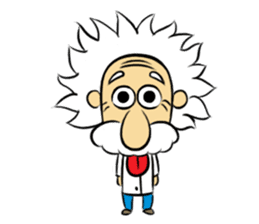 Dr.Einstein is struggling in his lab sticker #244664