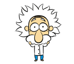 Dr.Einstein is struggling in his lab sticker #244665