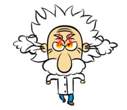 Dr.Einstein is struggling in his lab sticker #244666