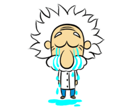 Dr.Einstein is struggling in his lab sticker #244669